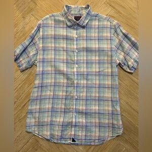 UNTUCKit Plaid Linen Shirt Medium